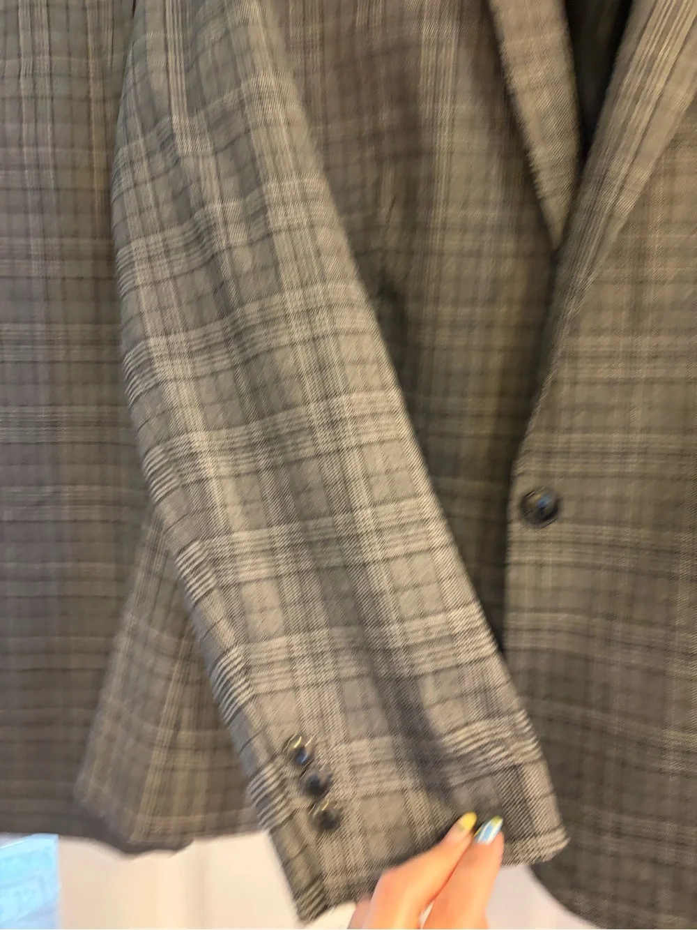 J. Crew Gray Plaid Notch-Lapel Single-Button Blazer